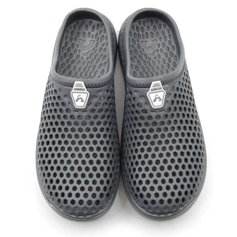 Amoji Garden Clogs Shower Sandals Yard Gardening Beach Water Plastic Rubber House Indoor YY161 Gray 14 Women/13 Men - Image 5